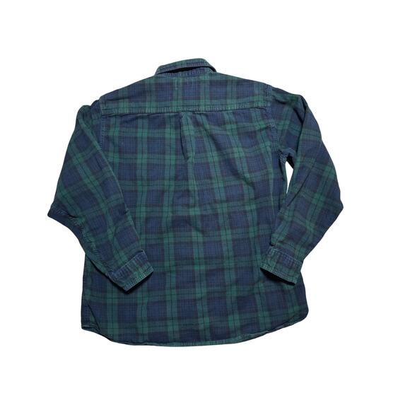 L.L. BEAN Long sleeve Flannel, collared shirt, size Large, Blue & Green; Plaid - Picture 2 of 7
